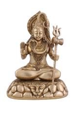 Arihant Craft God Shiva Idol Handcrafted Showpiece - 27 cm (Brass, Gold)