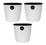 KWEL Deco Self Watering Flower Pot Outer and Inner Flower Pot Size 6Inch - Pack of 3 White