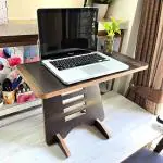 Kawachi Wooden 9 Step Height Adjustable Laptop Desk Riser Stand Standing Desk Riser Laptop Table