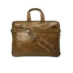 Ardan Genuine Leather Executive Office Messenger Bag | 15.6 inch | Anti-Rust Fittings | Brand's Sliders and Rivets (Dark Brown)