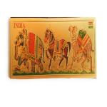 Aayam Design and Solutions Elephant ,horse, camel trio golden foil sticker magnet for fridge/ magnetic memo boards rectangular (9.5 cm x 3.5 cm x 0.01 cm)