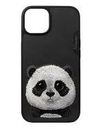 TREEMODA NIMMY Panda 3D Embroidery Leather Back Case Cover for iPhone 12.