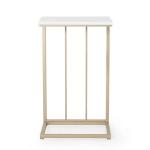 Heera Moti Tall Metal Side Table/End Table/Sofa Table/Corner Table for Living Room (White)