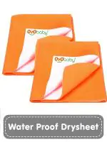 OYO BABY Quick Dry Waterproof Baby Bed Protector Pack of 2 Dry Sheet (Large 140 x 100 cm) Peach