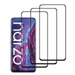 Kite Digital Realme Narzo 30 Pro (Black) Tempered Glass Screen Protector with Edge to Edge Coverage - Easy Installation Kit (Pack of 3)