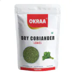 OKRAA Dry Coriander Leaves | Coriander Leaf | (Dhania) Dry Leaves - 100 GM