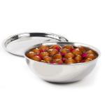 The Indus Valley Triply Stainless Steel Tasla with Steel Lid | Small 22cm/8.6 inch, 1.7Ltr, 1kg | Induction friendly | Nonstick 3-Layer Body, 100% Pure & Toxin-free, No Chemical Coating