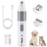 Qpets Dog Nail Grinder, Professional Nail File Pet Nail Trimmer Stepless Speed Regulation Pet Nail Grinder Electric Nail File for Large Medium Small Dogs and Cat