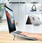 Veedee Portable Laptop Stand-2PCS, Mini Aluminum Cooling Pad, Computer Keyboard Mount Kickstand, Ergonomic Lightweight Laptop Desk Stand for MacBook Pro/Air, Lenovo,12-17 Inches Tablet & Laptop