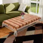 Kuber Industries Center Table Cover|Table Cloth Dust-Proof Table Cover|PVC Wooden Texture Design Table Cover|40x60 Inch (Brown)