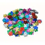 CRAFTWAFT CLOUDED HOBBIES Flower Multicolour Sequins for Craft , DECOR & Embroidery (Mix), Plastic