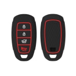 Ashar KeyHub Silicone Key Cover Compatible for Hyundai Verna 2020,2021,2022 (4 Button Smart Key) (Black)