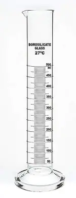 GVSSCO Borosilicate Glass Measuring Cylinder 500 ml Graduated Cylinder's for Laboratory Test (Pack of 1)