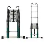Plantex Ladder for Home/Aluminium 6.2 meters(20.5 ft.) 16-Steps Telescopic Ladder/Extendable Portable Steps and Compact Design - (Green)