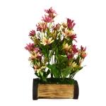 Fancy Mart Icelandic Artificial Flowers in Wooden Pot 30 x 24 cm