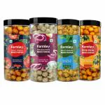 Farmley Roasted Makhana 332g Combo Minty Pudina, Peri Peri, Tangy Tomato, Cream & Onion each 83g
