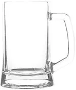 JIGSHTIAL Dishwasher Safe Transparent Glass Beer Mug With Handle - 450 ml