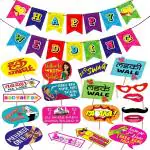 Zyozique 19 Pcs Mehandi Props And 1 Set Happy Wedding Banner For Photoshoot,Marriage Props For Wedding,Haldi Props For Bride And Family,Bride To Be Pr