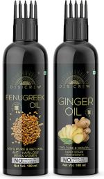 Desi Crew Fenugreek and Ginger Oil Cold Pressed for Skin, Body and Hair Care 100 ml Each