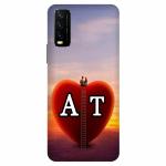 Voleano back cover for Vivo Y20, A, Love, T, letter, A, T alphabet, A, T word, A, T name, cases cover