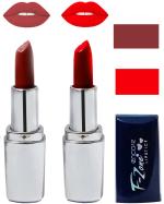 OUR BEAUTY Multicolor Creamy Matte Moisturising Lipstick Ks48, 9 G (Set Of 2)