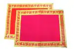 Reliable Red And Pink Puja Assan Velvet Puja Cloth For Pooja Home Mandir 10 x 13 inch Pack of 2