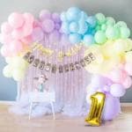 Party Midlinkerz 1St First Happy Birthday Decoration Kit Items 60 Pcs For Birthday Combo Pack (Set Of 60)