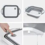 Shiroya Brothers Cutting Board, 3 In 1 Chopping Board With Drain Plug, Wash Basin & Tub & Colander, Multifunctional For Vegetable Fruit Wash