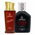 John Phillips CHOCOLATE-DARK CODE | Long Lasting | Combo Eau de Parfum (60+60 ml )