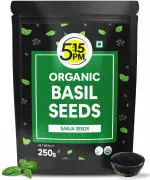 5:15PM 100% Organic Raw Basil Seeds for Weight Loss |Sabja Seeds for Eating|Falooda Seeds 250g