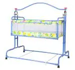 Infanto Compact Cradle DLX | with Adjustable Height | Easy Flat Folding | Protective Net Cover | Smooth Swing-CC29A-DLX-GREEN