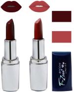 OUR BEAUTY Multicolor Creamy Matte Moisturising Lipstick Ks115, 9 G (Set Of 2)