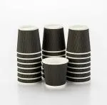 SEZ 4OZ (120ML Black) Pack of 500 Ripple Paper Disposable Coffee Cups for Event Wedding Party and Office use