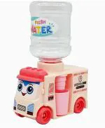 SAMVARDHAN Mini Bus Water Dispenser with 10 Cotton Clay Toy Trendy Moving Wheels School Bus car Toy with Mini Water Dispenser Tank for Kids (Pink)