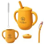 ZoZoBaa Shatterproof Yellow U-Shape Silicone Sippy Cup - 150 ml 6 Months And Up