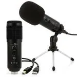 Powerpak MKF500 Black Metal USB Condenser Microphone With Desk Stand