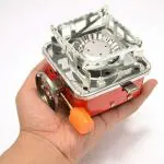 SZONZ Portable Picnic, Camping Aluminum Gas Stove Ultra Light Folding Furnace Outdoor Metal Camping Gas Stove Picnic Cooking Gas Burners Folding Stove