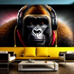 Love Creation A4 Size poster print for creative wall art- graffiti-gorilla-hip-hop-animal-art-print-8799( Sticker)