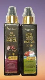 RUDRAMANI RED ONION GROWTH HAIR OIL AND APPLE CIDER VINEGAR HAIR OIL(ONION 200ML),(APPLE 200ML)
