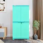 Nilkamal Freedom Mini Medium (FMM) Plastic Cabinet for Storage| Space & Clothes Organizer| Shelves| Cupboard| Almari| Wardrobe| Living Room| Adult & Kids| Multipurpose for Home Kitchen & Office Sea Blue and Sapphire Blue DIY