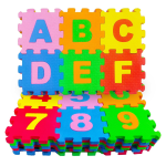 VALUABLEPLUS Alphabet And Numerals Puzzle Colorful Foam Mat for Kids, Rug Play Mat Soft Floor (Multicolor, 10X10 cm Each (A to Z, and 0 to 9 Numbers)