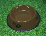PINDIA Brown Stainless Steel Antiskid Pet Dog Feeding Bowl For Water And Food 22 cm