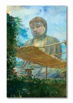 Tamatina Multicolor Religious Lord Buddha Buddhism Unframed Art Canvas Painting - 48X29 Inch