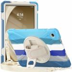 ProElite Cover for Samsung Galaxy Tab A9 Plus 11 inch Case Cover, Rugged 3 Layer Armor case Cover for Samsung Galaxy Tab A9+ 11 inch Hand Grip and Rotating Kickstand, Rainbow Blue