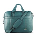 Goblin Truce Vegan Leather Office Bag with Adjustable & Detachable Shoulder Belt, Trolley Strap, Laptop Compartment, Urban Look Formal Executive Professional Bags for Men and Women