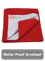 OYO BABY Quick Dry Waterproof Baby Bed Protector Pack of 2 Dry Sheet (Medium 100 x 70 cm) Red