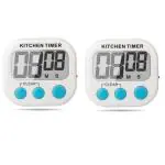 R-TEK digital kitchen Timer & Stopwatch, Countdown Large Digits, Loud Alarm, Magnetic Stand Round, for Cooking | Baking | Kids Study Teacher Shower Bathroom Oven (SET-2)