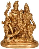 IDOL COLLECTIONS Golden Brass Home Sparkle Antique Shiva Family Idol l GOD IDOLS