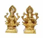 Kartique Durable Brass Laxmi and Ganesh Idol - 5.5 Inch (pack of 2)