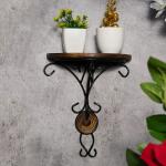 SwuD Wrought Iron Hanging Wall Bracket Shelf Wall Rack for Living Room Home Decor Beautiful Wall Bracket Shelf Decor for Living Room Photo Frame, Flower Pot, WiFi- Home and Office